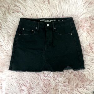 American Eagle black distressed denim skirt